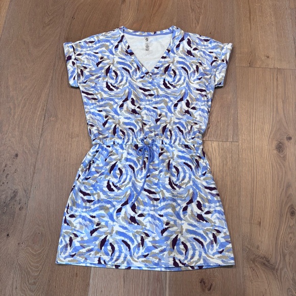 Lou & Grey Dresses & Skirts - Lou & Grey Abstract Print V-Neck French Terry Mini Dress | M | Beach | Casual